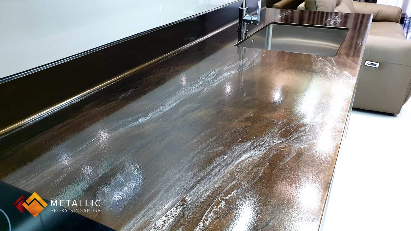 Black White Highlights On Coffee Base
